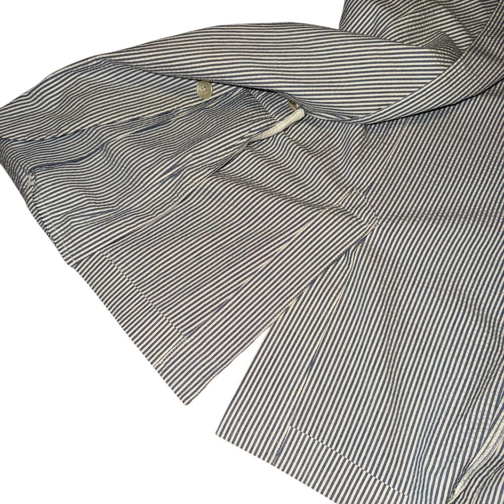 Polo Ralph Lauren Blazer Jacket Mens 42L White Blue Striped Seersucker Italy EUC - Picture 4 of 16